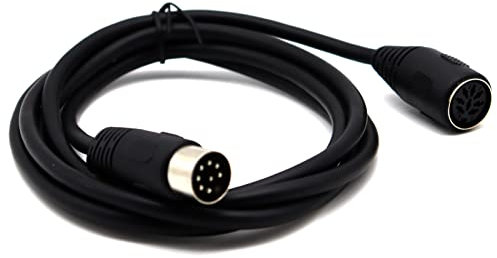 MIDI 8-poliges Big Din Kabel, Disscool MIDI Big Din 8-poliger Stecker auf 8-polige Buchse, Audio-Stereo-Kabeladapter für Computer (1,5 m)