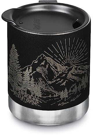 Klean Kanteen Camp Mug 12 Oz Laser Etch Mntns Brushed Black