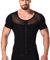 RCBHSD Bauchweggürtel Taille Trimmer Taillenmieder Gürtel Taillengürtel Bodyshaper Slimming T-Shirt Men Miederbody Shapewear Figurformer (Color:黑色,Size:L)