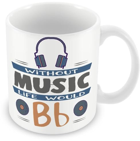 Novelty Gift for Musicians - Without Music Life Would Be Flat