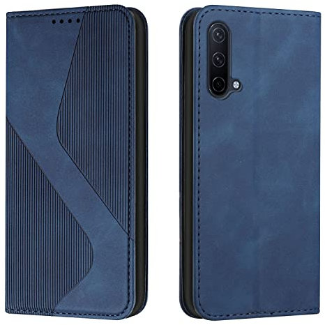 Mo-Somnus Kompatibel mit OnePlus Nord CE 5G Hülle, Magnet PU Leder Flip Wallet Case Tasche Handyhülle, Stoßfeste Schutzhülle OnePlus Nord CE 5G Brieftasche Klapphülle mit [Kartenfächer] (Blau)
