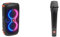 JBL PartyBox 110, Haut-Parleur Portable Bluetooth, lumières intégrées, étanche, IPX4 résiste aux éclaboussures & PBM100 – Microphone Dynamique avec Fil – Accessoire – Noir