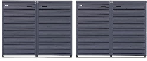 Lukadria Mülltonnenbox 4 Tonnen 240L Mülltonnenverkleidung Mülltonnecontainer Holz vorimprägniert anthrazit mit Rückwand Mod.Adria