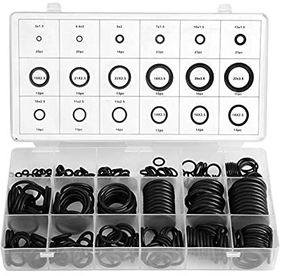 Akozon Estuche, Sortieren Set Hydraulische Sanitär Ring Dichtung 3cm Dichtungen Dichtung Kit 279 Stück 18 Größen Gummi O Ring