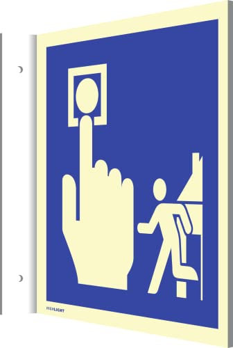 Dreifke® Fahnenschild Hausalarm Evakuierung, Alu, nachleucht., 160-mcd, 148x148 mm