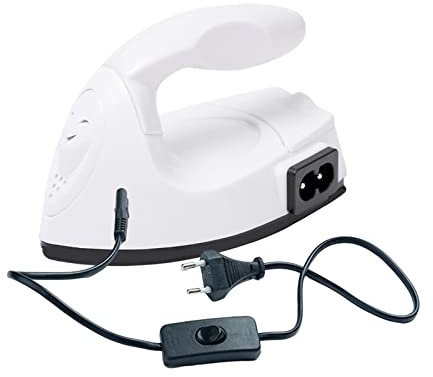 Baoblaze Mini-Bügeleisen, elektrisches Bügeleisen, Handwerkszubehör, Mehrzweck-Mini-Heißpressmaschine, kleines Handwerkseisen zum Malen von Schuhen, Weiß