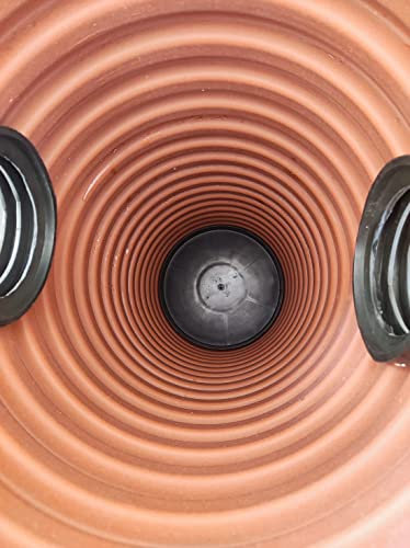 SP Drainageschacht DN315 DN400 mit Anschluss 2xDN110 Deckel Sickerschacht KG Schacht Kontrollschacht KG Rohr Drainagerohr (DN400 mit Boden), Schwarz/Orange