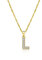 Zelaro Halskette Damen Mit Buchstaben | Kette Gold & Silber Mit Zirkonia Anhänger | Verstellbare Halskette Geschenk für Frauen Geburtstag (Gold L)
