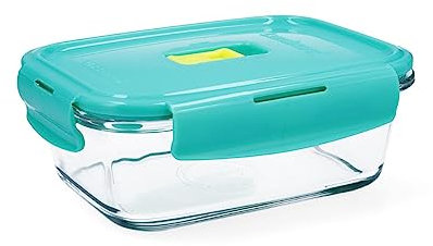 Luminarc Pure Box Holy Recipiente Rectangular Hermético Vidrio 16x11x7cm - 82cl Sodo Apto Microondas 100% Hermético