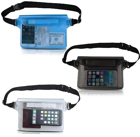 AYNKH 3 Stück wasserdichte Tasche mit Verstellbarem Gurt, 100% wasserdichte,Transparenter Touchscreen, Unterwasser Handytasche Beutel für Strand, Schwimmen, Bootfahren, Angeln, Wandern
