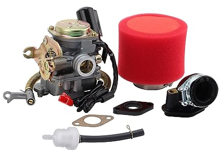 GOOFIT PD18 18mm Vergaser 40mm Luftfilter Ansaugrohr Ersatz für 4-Takt GY6 49cc 50cc 139QMB 139QMA Mopeds Motor ATV Roller