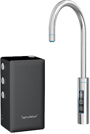 SPRUDELUX 3-Wege-Touch-Armatur inkl. Controller - Perfekte Ergänzung für Untertisch-Tafelwasseranlagen, Sprudelanlage, Wassersprudler | (3-Wege-Touch C-Auslauf Chrom)