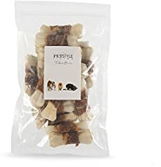 Petstyle Living Gepresste Kauknochen mit Ente - Hundesnack - 25 Stück - 7,5cm