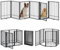HIDOG Metal Freestanding Dog Gate with Door, Extra Wide 307 cm, Height 78 cm Foldable Dog Gates for Doorways, Tall Dog Fence Indoor Outdoor Pet Gates, 6 Panels Pet Barrier for Stairs Hallways
