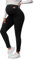 ORANDESIGNE Legging de Maternité Doublé en Polaire pour Femme Pantalon de Yoga Chaud pour l'hiver Legging Long Grossesse Maternité Tenue Sport A Noir S