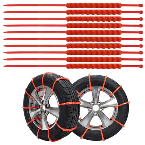 10 Stück Rutschfeste Schneereifen Reifenketten Auto Notfallketten Auto Schneekette Motorräder Fahrrad Outdoor Versorgung Skid Kette Reifen Motorräder Rad für die meisten PKW/SUV/LKW