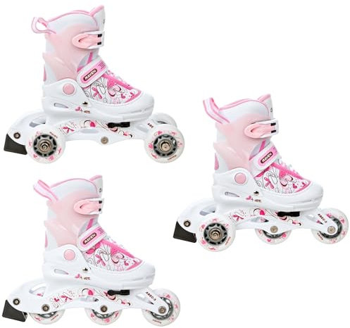 Raven 3in1 Verstellbare Inline Skates Laguna - Inliner Triskates - Rollschuhe - Kugellager Abec5 - SAS - Shock-Absorbing-System - Triple-Vent-System - Dreifach Schaum (26-29(16,5cm-20cm))