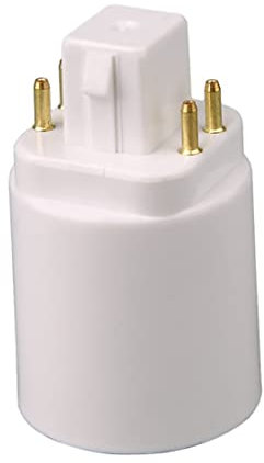 LED Light Bulb Adapter, 4 Pin Screw-Based GX24Q Light Bulb Converter Socket, Heat-resistant Light Bulb Plug Adapter for Home Kitchen (GX24Q-E26)