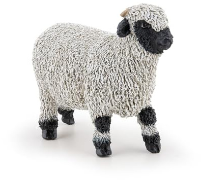 PAPO - Realistische Walliser Schwarznasenschaf-Figur - 3 Jahre + - Kollektion Leben auf dem Bauernhof - Lernspiel Nutztiere - Geschenkidee Spielzeug für Mädchen und Jungen