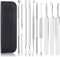 Mitesserentferner Komedonenquetscher Set -10PCS Blackhead Remover mit Akne Pickel Pinzette Mitesser Entferner,Pickel Ausdrücken Werkzeug für Nasen-Gesichtspflege (Edelstahl)