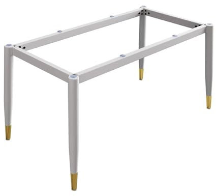 FENGSHOUU Tischbeine Metall,Schwerlast Stahl Schreibtisch Beine,Tischgestell mit Bodenschoner und Schrauben,für Moderne Couchtisch,DIY Esstisch,Wohnzimmertisch (147cm x 56cm x 72cm,White Gold)