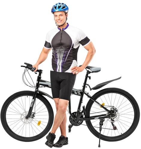 Treeisland 26 Zoll Klappbare Mountainbike, 21-Gang Faltbare Scheibenbremse Mountainbike für Mädchen Jungen Herren und Damen