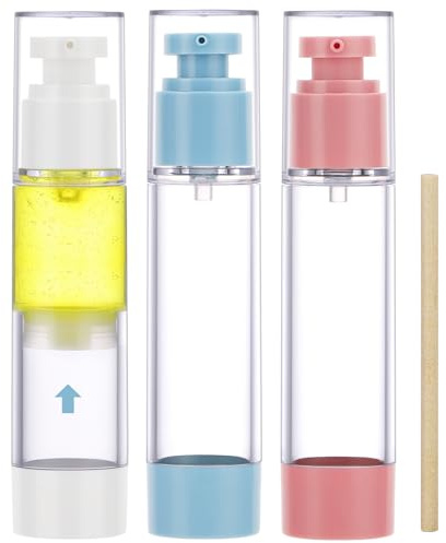 Segbeauty Airless Pumpspender, 3 Stück Pumpflasche 50ml, Creme Spender zum Drücken Tragbarer, Vakuum Kosmetikbehälter, Reiseflaschen für Lotion, Creme, Gel, Shampoo