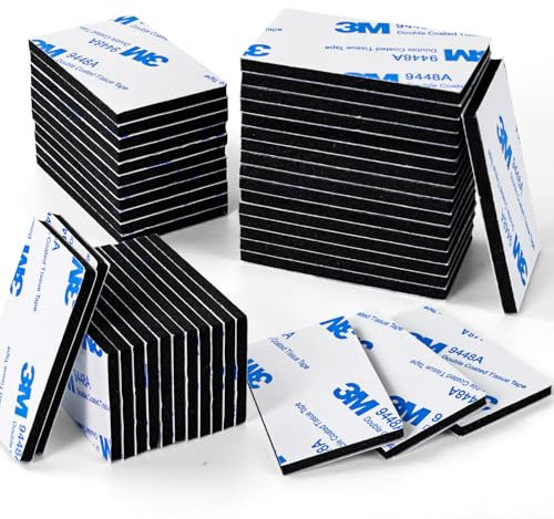Molkor 60 Stück Klebepads Doppelseitig Extra Stark, Kleben Statt Bohren, 3mm Thick Black Klebestreifen Doppelseitig Extra Stark für Zuhause Büro Auto Schule