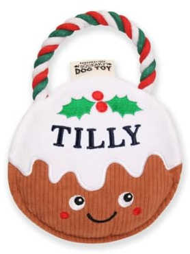 History & Heraldry Personalised Christmas Pudding Dog Toy (Tilly)