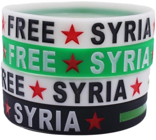Tsffae 4 Stücke Mode Freies Syrien Silikon Armband Armband Land Flagge Gummi-Armband Armband Silikon Armreifen Frauen Männer Schmuck