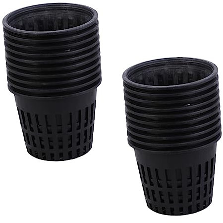 Garneck Pflanzkorb Für Teich – 20 Stück Gitternetztöpfe Aus Stabilem Mesh Für Hydroponik Und Aquaponik - Ideal Für Teichpflanzen Und Gartenanbau - Schwarz Und Langlebig