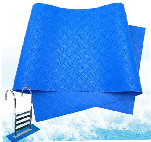 Swimming Pool Ladder Mat, Pool Ladder Mat 24x9'' Non Slip Texture Pad Protecitve Step Swimming for In-ground Above-Ground Ensures Safety & Stability