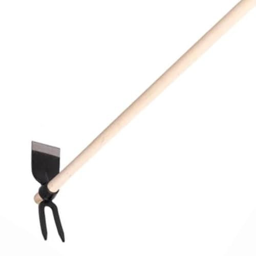 Zappa Quadra Bidente Professionale in Acciaio Forgiato con Manico Lungo in Faggio – Attrezzo Artigianale per Giardinaggio, Orto e Rimozione Erbacce (500 GR)