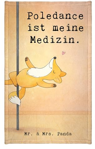 Mr. & Mrs. Panda Handtuch Fuchs Poledance Design - Geschenk, Tanzen, Kleines, Pole Dance, gäste wc, Tanz, Klein