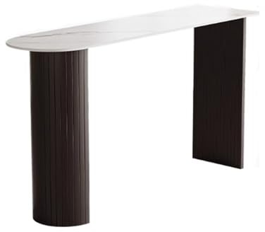 Huangj-0527 Balkontisch Leichter Luxus-Stehtisch aus Steinplatten, Freizeit-Wandtisch in Thekenhöhe for Wohnzimmer, Küche, Esszimmer mit Stauraum(100 * 50 * 105cm)
