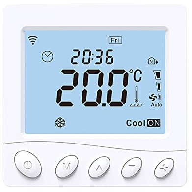 LUCKDANO Termostato para Suelo Radiante de 2 Tubos y Fancoil, Admite Modbus 485, Pantalla LCD de 3,2 Pulgadas y Cuenta con Funciones de Control por Voz aplicación.