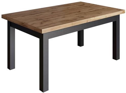 FURNEO | Esstisch Ausziehbarer Hermes - Robuste Bauweise - Modernes Design - für Küche und Esszimmer - Loft (Wotan, 90x160x210)