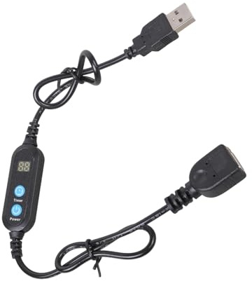 JSGHGDF Digital USB Timer Cable with Adjustable 1-12 Hours Timing for LED Lights and USB Clock Extension Cord