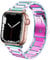 DEALELE Armbänd Kompatibel für iwatch 42mm 44mm 45mm 46mm 49mm, Solides Edelstahl Metall Ersatz Armband für Apple Watch Series 10/9 / 8/7 / 6/5 / 4/3 / SE/Ultra Damen Herren, regenbogen