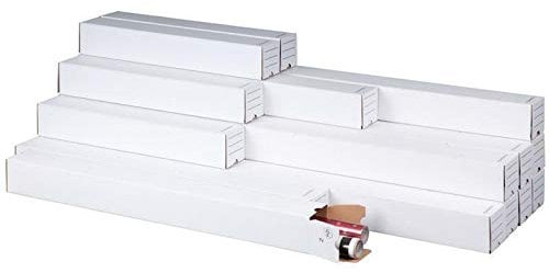 Plan Box quadratisch, weiß, 750x75 mm quadratische Versandhülse Archivierung von Plänen 20 Stück