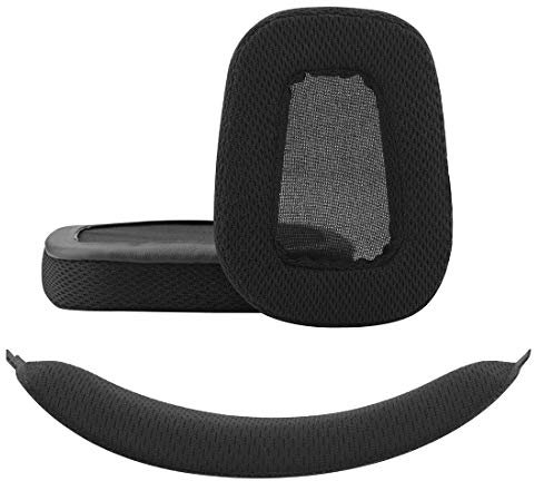 Geekria, Ersatz-Ohrpolster für Logitech-Kopfhörer G633/ G933, inklusive Ersatz-Ohr-/Kopfbügelpolster, Schutzhülle/Polster, Reparaturteile (schwarz)