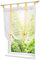 Raffrollo mit Stickerei Band Raffgardinen Voile Transparent Schlaufen Vorhang (BxH 120x140cm, Gelb)