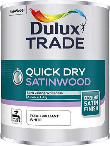 Dulux Trade Quick Dry Satinwood Paint 1L - Pure Brilliant White