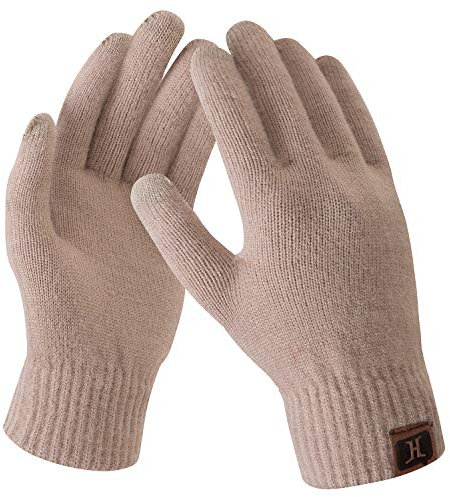 Bequemer Laden Women's Winter Touchscreen Stretch Thermal Magic Gloves Warm Wool Knitted Thick Fleece Lined Texting Gloves for Women