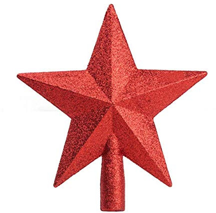 Molinter Tannenbaumspitze Weihnachtsbaumspitze Christbaumspitzen Baumspitze Weihnachtsbaum Stern Weihnachtsstern Baumschmuck für Weihnachten Deko (Rot)