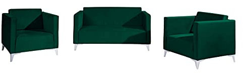 Mirjan24 Sofagarnitur Somag 2+1+1, Farbauswahl, Zwei Sitzer Sofa + Zwei Sessel Couch Couchgarnitur Polstersofa Fernsehsessel Polstergarnitur (Solo 260, Füße: Weiß Hochglanz)