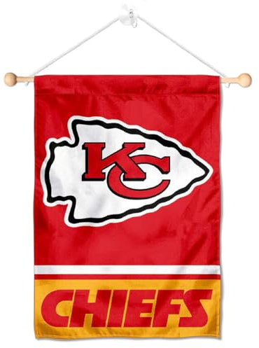 Kansas City Chiefs Banner Window Wall Hanging Flag with Suction Cup