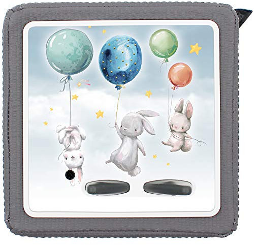 yabaduu Schutzfolie Schutzcover für Toniebox passgenau selbstklebend kindgerecht Folie Zubehör für Kinder Spielzeug (Y031-42 Hasen Ballon, Ohne Wunschname)