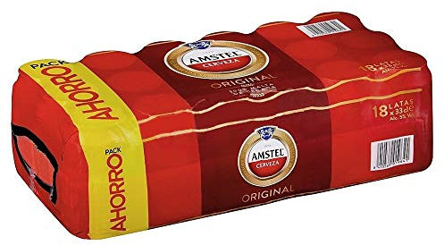 Pack 18 uds. Amstel Cerveza 100% malta Lata - 33cl.