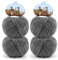 Pascuali Bio Cashmere 6/28. Strickwolle aus 100% Kaschmirwolle Wolle zum Stricken und Häkeln, 4 Knäuel - 100 g - Farbe:Graphit 04